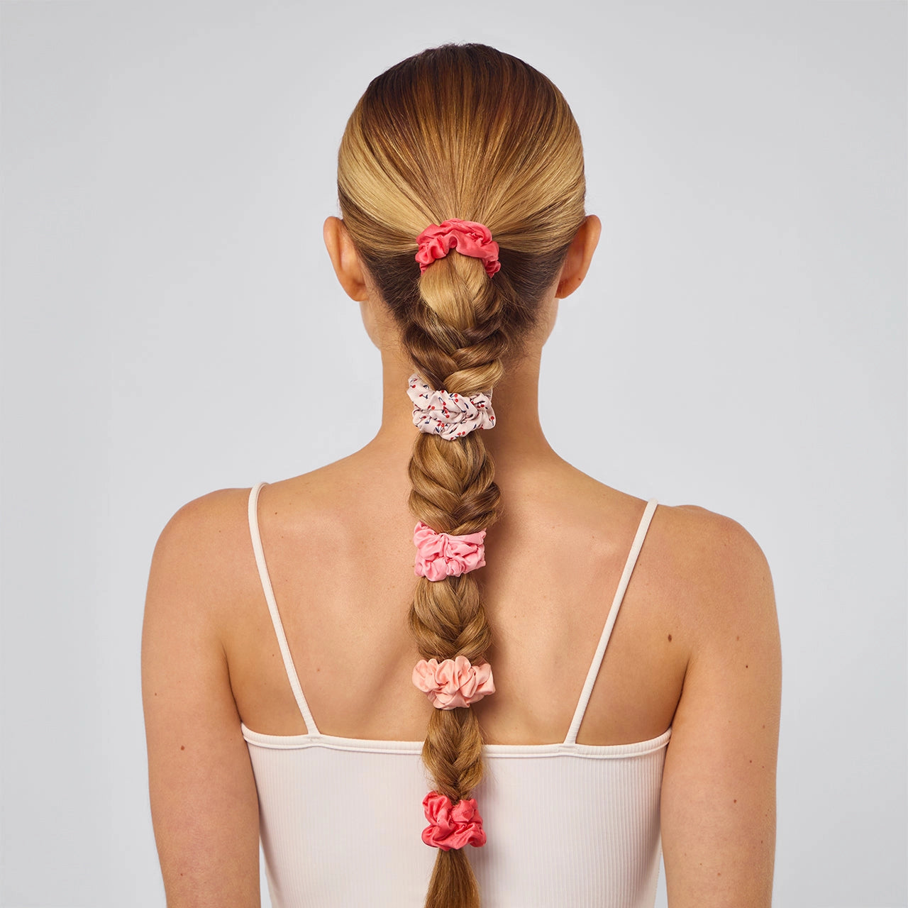 Kitsch Satin Scrunchies Set - Assorted Cherry Blossom