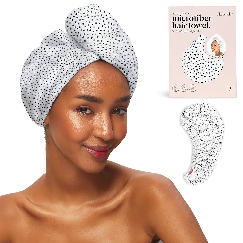 Microfiber Quick-Dry Hair Towel - Micro Dot